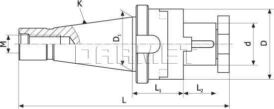 Universal milling arbor, ISO30 (DM-236)