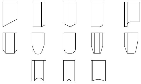 Grinding wheel profiles