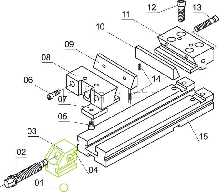 Holder for precision vice FPZ 100 - drawing
