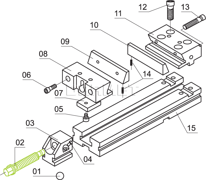 Lead screw for FPZ125 vise holder