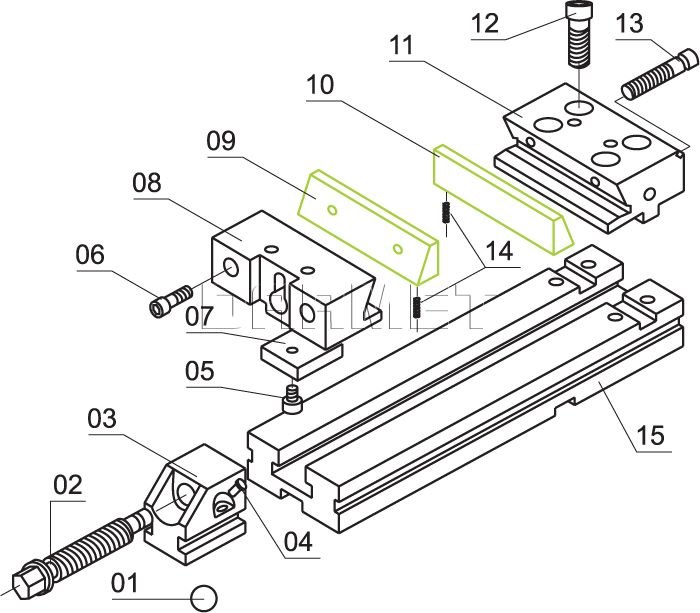 Construction of the jaw insert for the FPZ vice