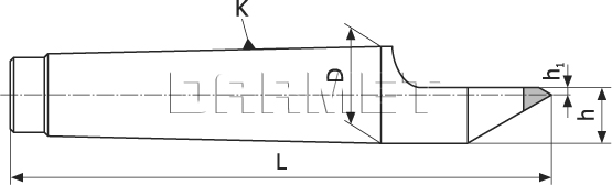 Fixed center with a carbide tip and a chamfer