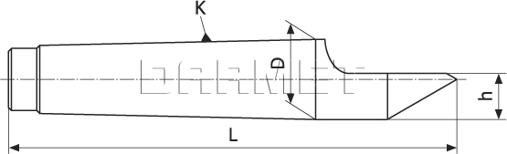 Morse lathe center with a chamfer
