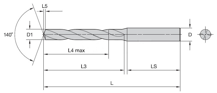 nwka metal drill - technical drawing