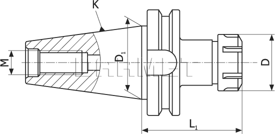 BT40 collet chuck for ER collets