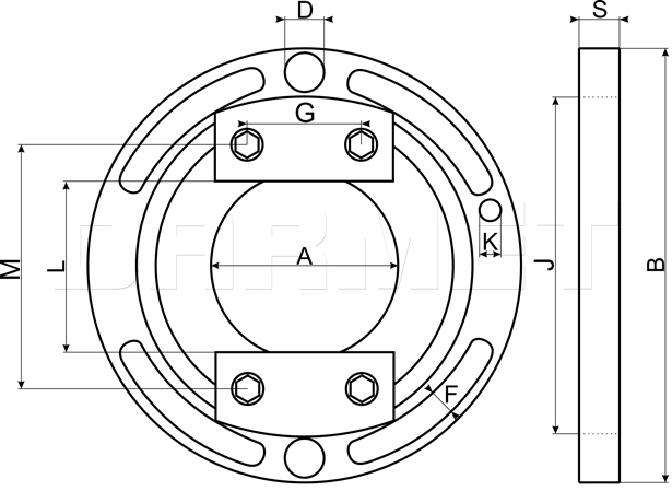 Swivel base for precision vices | Technical drawing