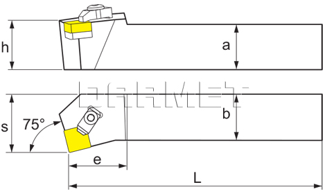 Folding turning tool for external turning: CSKNR