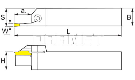 Folding turning tool for external grooving: MGEHR