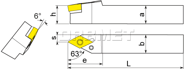 Folding turning tool for external turning: PDNNR-2525M15