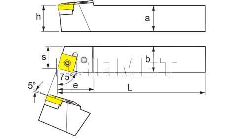 Folding turning tool for external turning: PSBNR-2020-12
