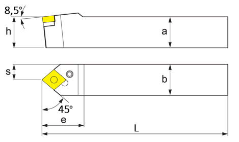 Folding turning tool for external turning: PSBNR-2020-12