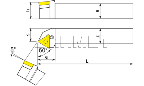 Folding turning tool for external turning: PTTNR-2525M22