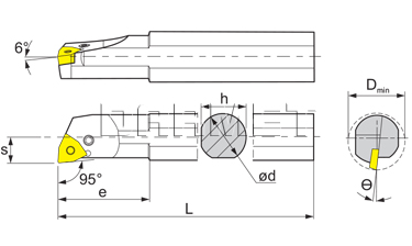 Folding turning tool for external turning: PWLNR