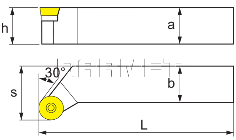 Folding turning tool for external turning: PRGCR 2525 M12