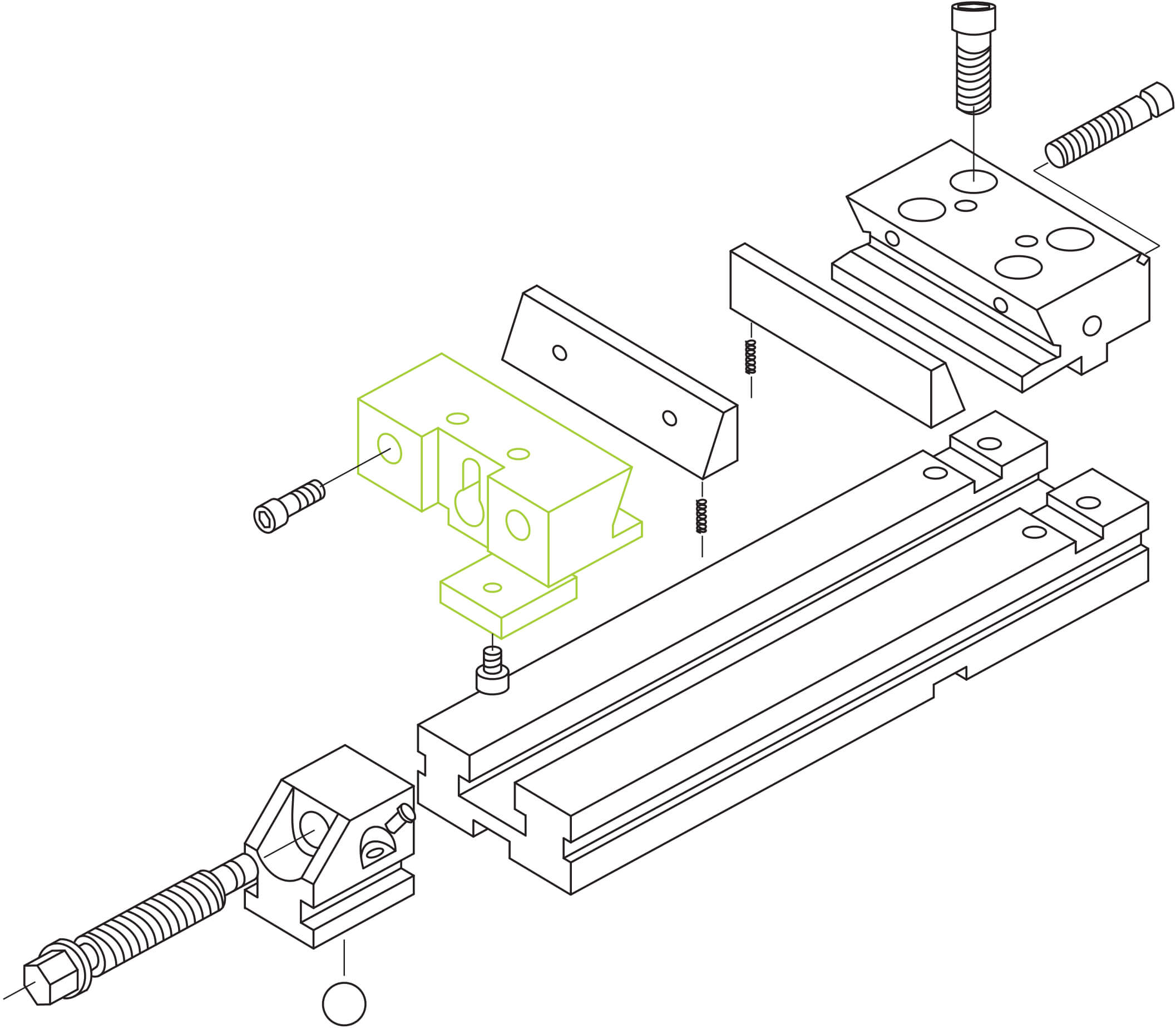 Movable jaws of the vise - diagram