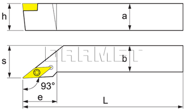 Folding turning tool for external turning SVJCL