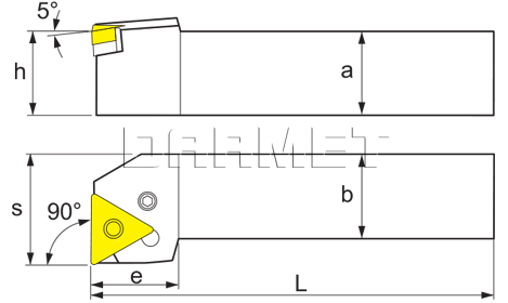 Folding turning tool for external turning: PTFNR
